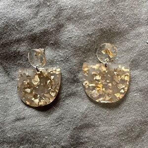 Gold and clear acrylic earrings
